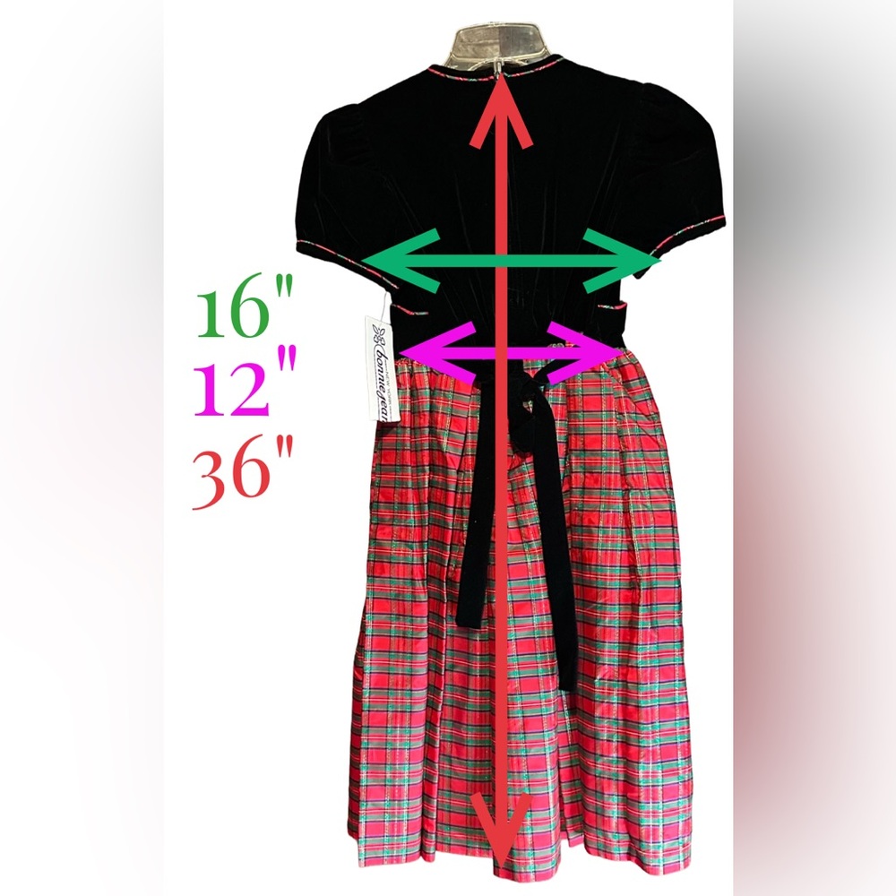 Bonnie Jean Black and Red Plaid Formal Dress - Picture 5 of 5